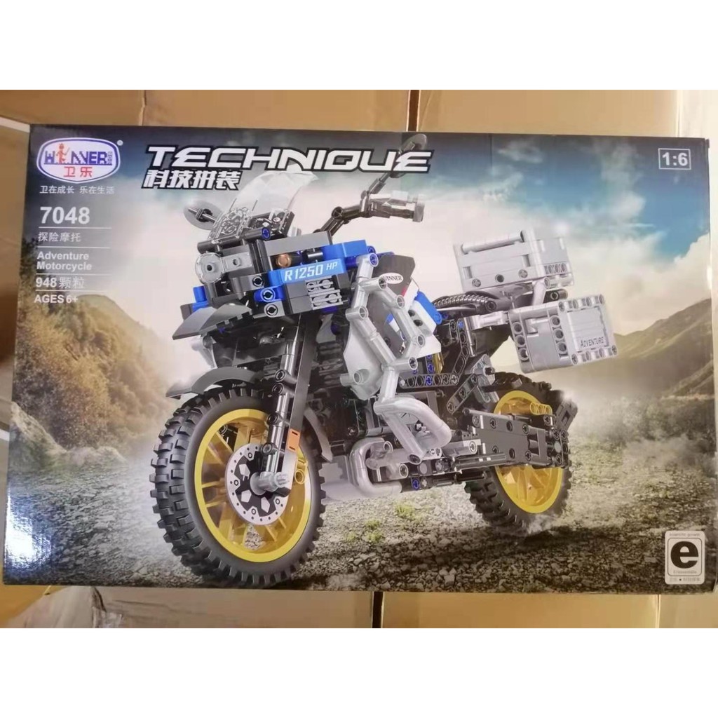 Đồ chơi Lắp ráp Mô hình Technical Adventure Motorcycle Cross-country xe máy 1:6 Winner 7048