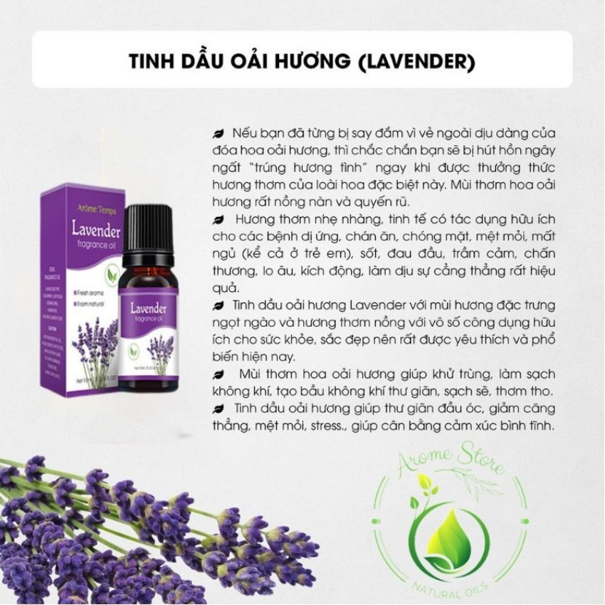 Tinh dầu Oải Hương  | Lavender Essential Oil | Nhập khẩu chai 10ml Tinh dầu thiên nhiên