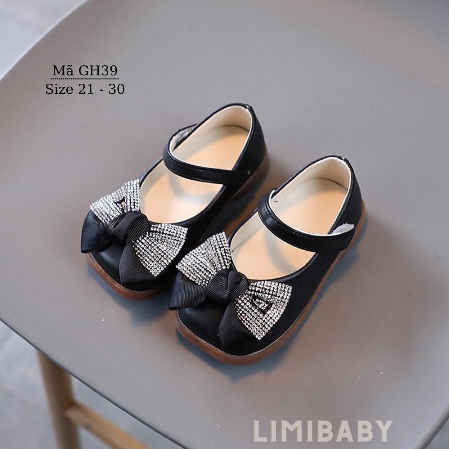 Giày sandal bé gái  đi học 1 - 5 tuổi gắn nơ xinh xắn phong cách Hàn Quốc 3 màu hồng đen trắng GH39