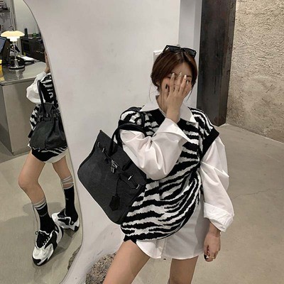 [Hàng order] Áo len ghi lê áo len họa tiết áo len không tay dáng rộng A292 | BigBuy360 - bigbuy360.vn