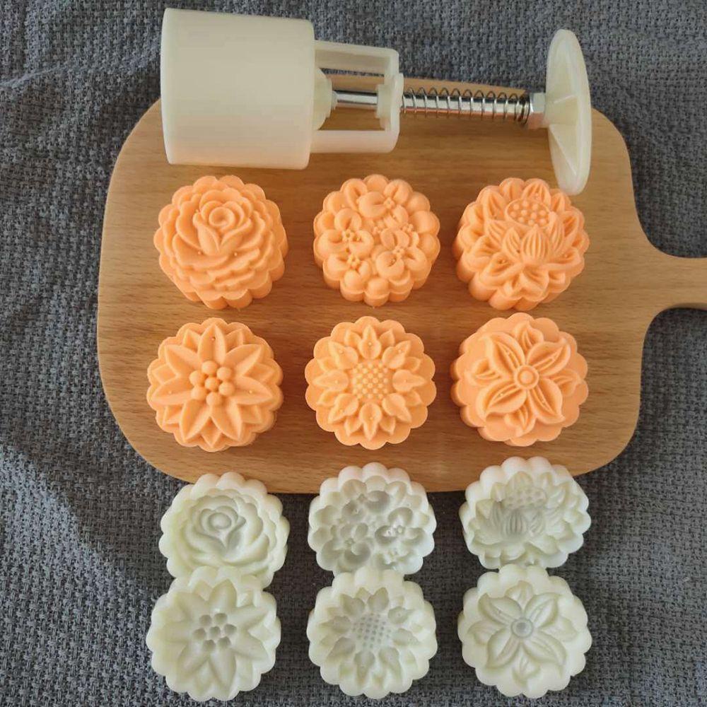 Khuôn Nhấn Làm Bánh Trung Thu Hình Hoa 3D Bằng ABS