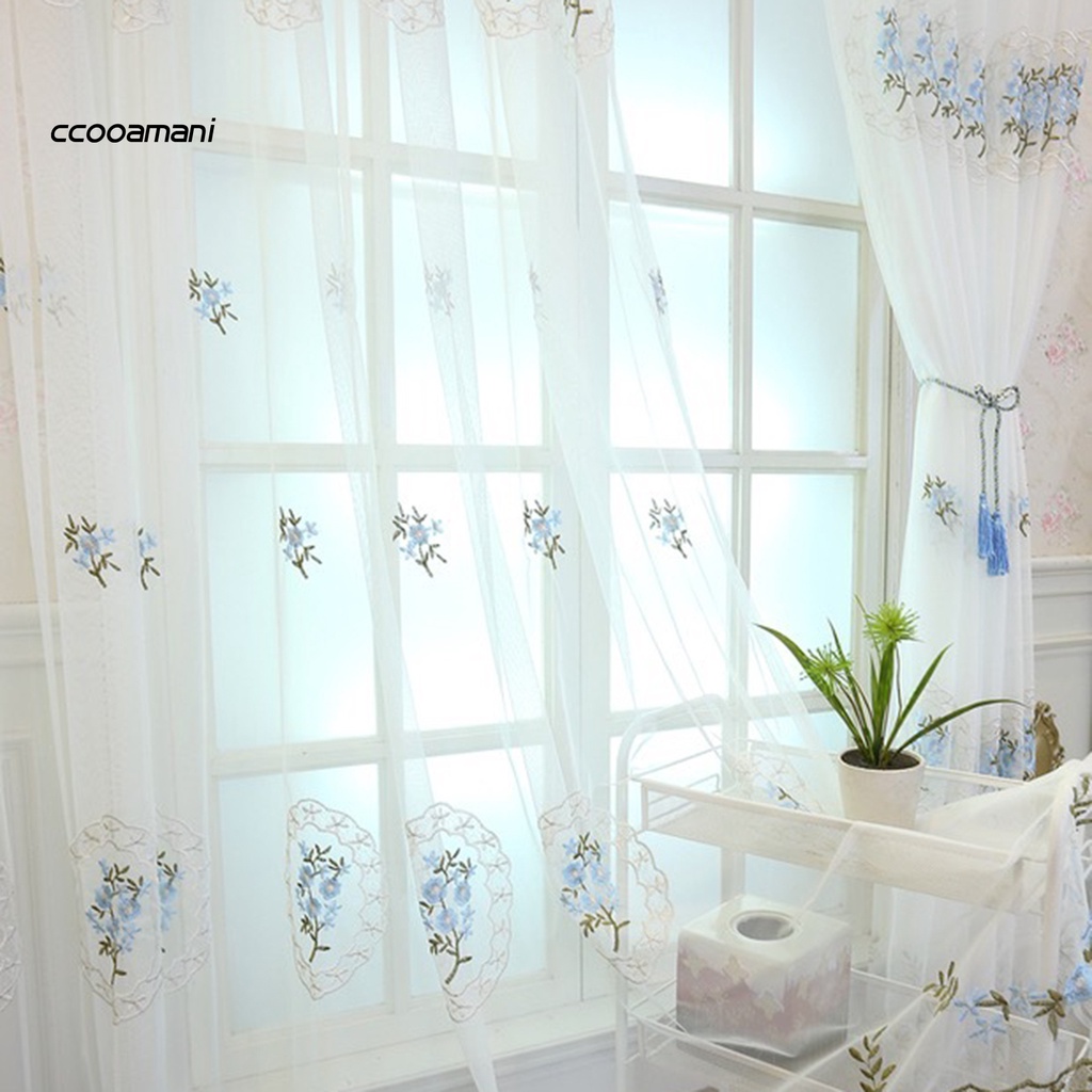 Rèm cửa sổ trong suốt thêu hoa trang trí phòng khách