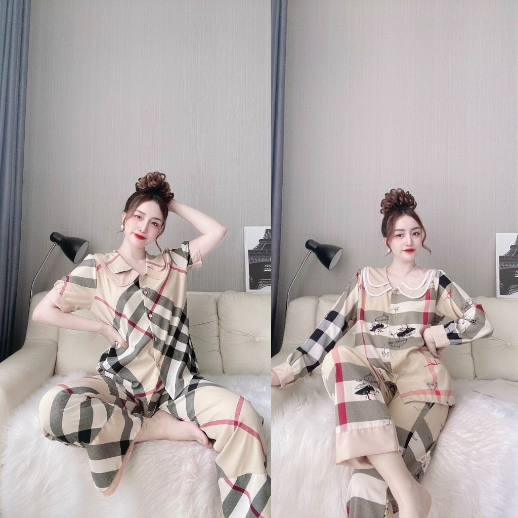 Đồ Ngủ Pijama Đồ Ngủ nữ lụacao cấp mềm mại xinh xắn<63kg | BigBuy360 - bigbuy360.vn