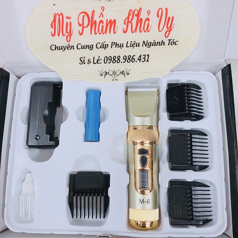 Tông đơ cắt tóc 2 pin chuyên nghiệp M6, Tông hớt tóc cho gia đình