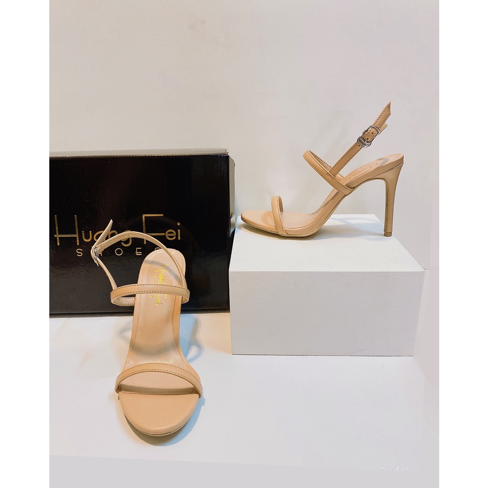 Giày Sandal Cao Gót Quai Mảnh Chất Liệu  Da Lì HF26 Gót Cao 9 cm