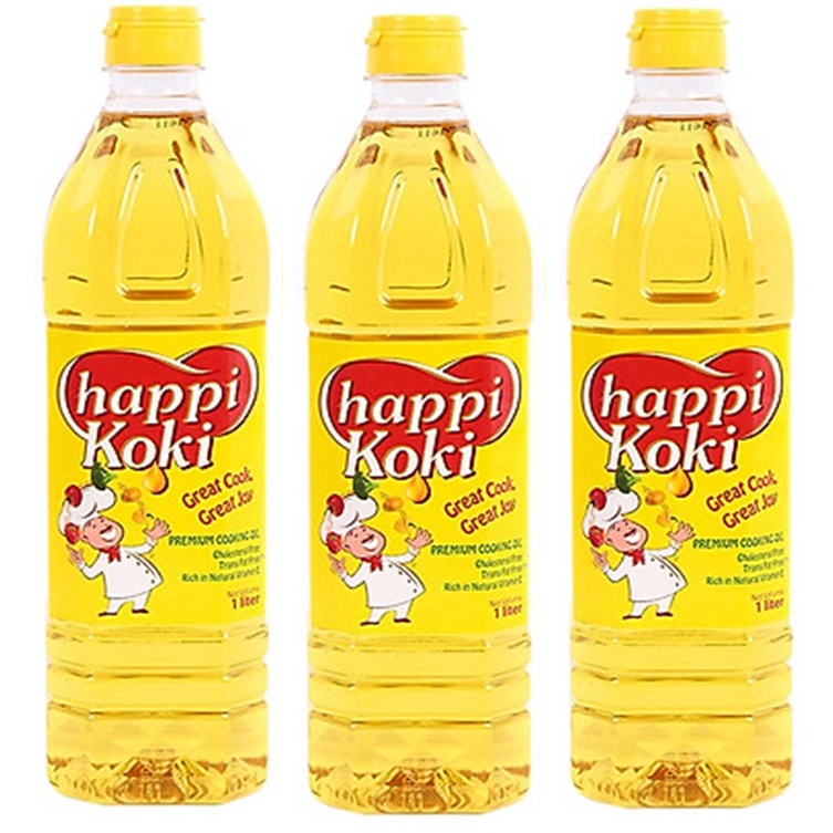 Combo 3 Chai Dầu Ăn Happi Koki 1L