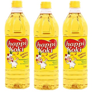 Combo 3 chai dầu ăn happi koki 1l