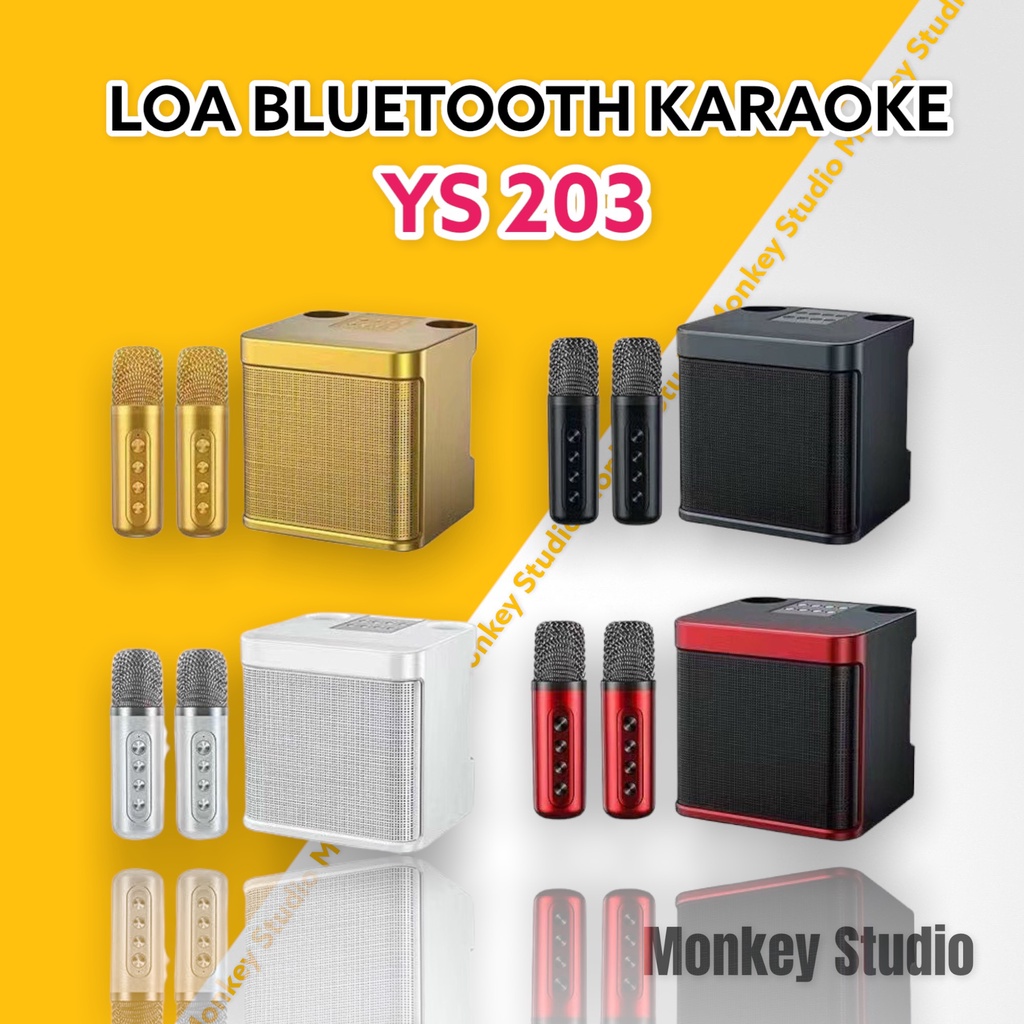 Loa Karaoke Bluetooth YS 203 Kèm 2 Micro Không Dây Âm Thanh Siêu Hay