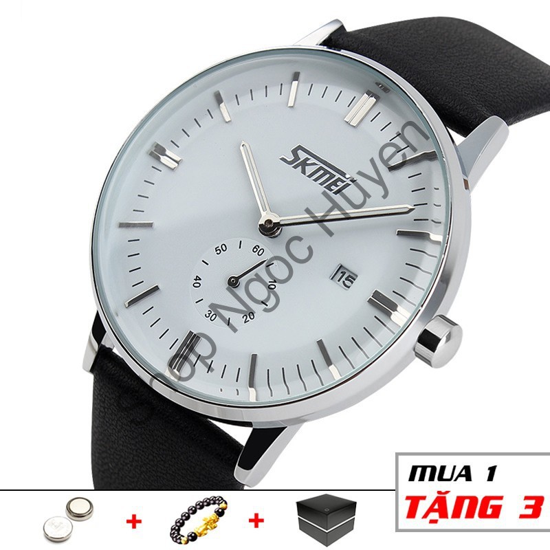 Đồng hồ nam classic dây da thời trang cao cấp chống nước SKMEI SM07 - Shop Ngọc Huyền