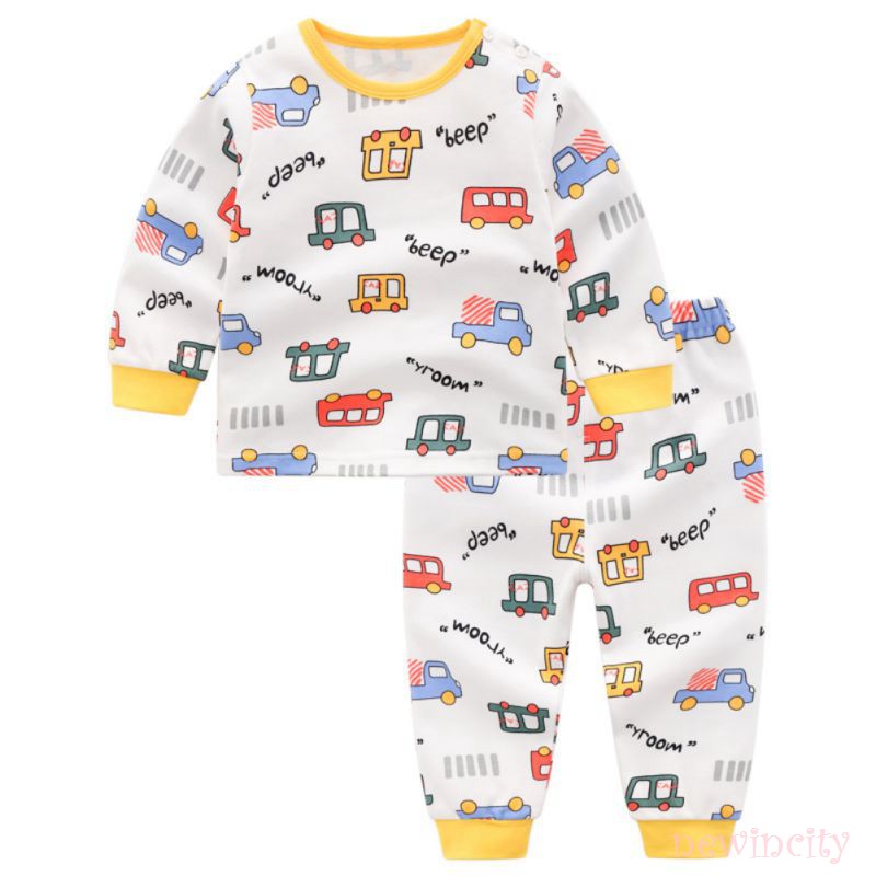 Set đồ ngủ dài in họa tiết hoạt hình dễ thương cho bé