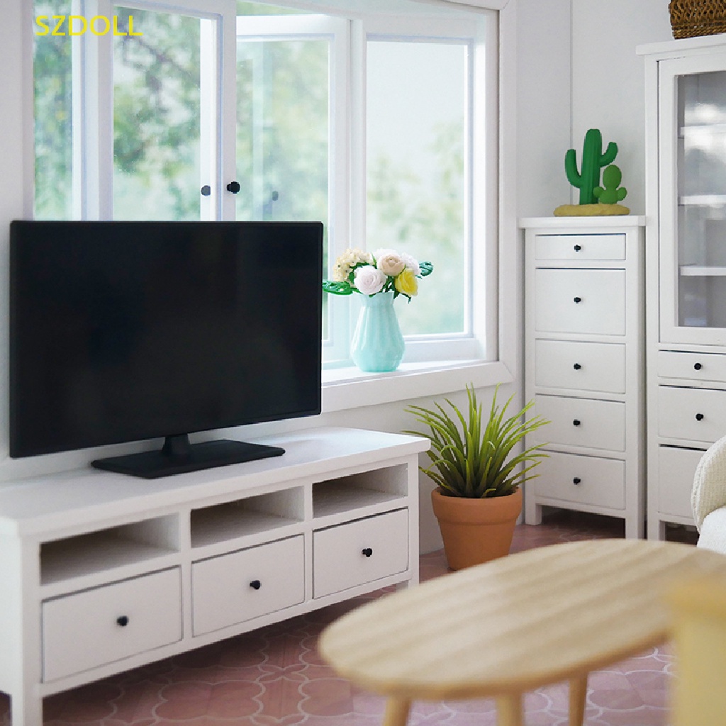 Mô Hình Tủ Sách / Tủ Tivi / Tủ Kính / Tủ Nội Thất Trang Trí Nhà Búp Bê Tỉ Lệ 1: 12