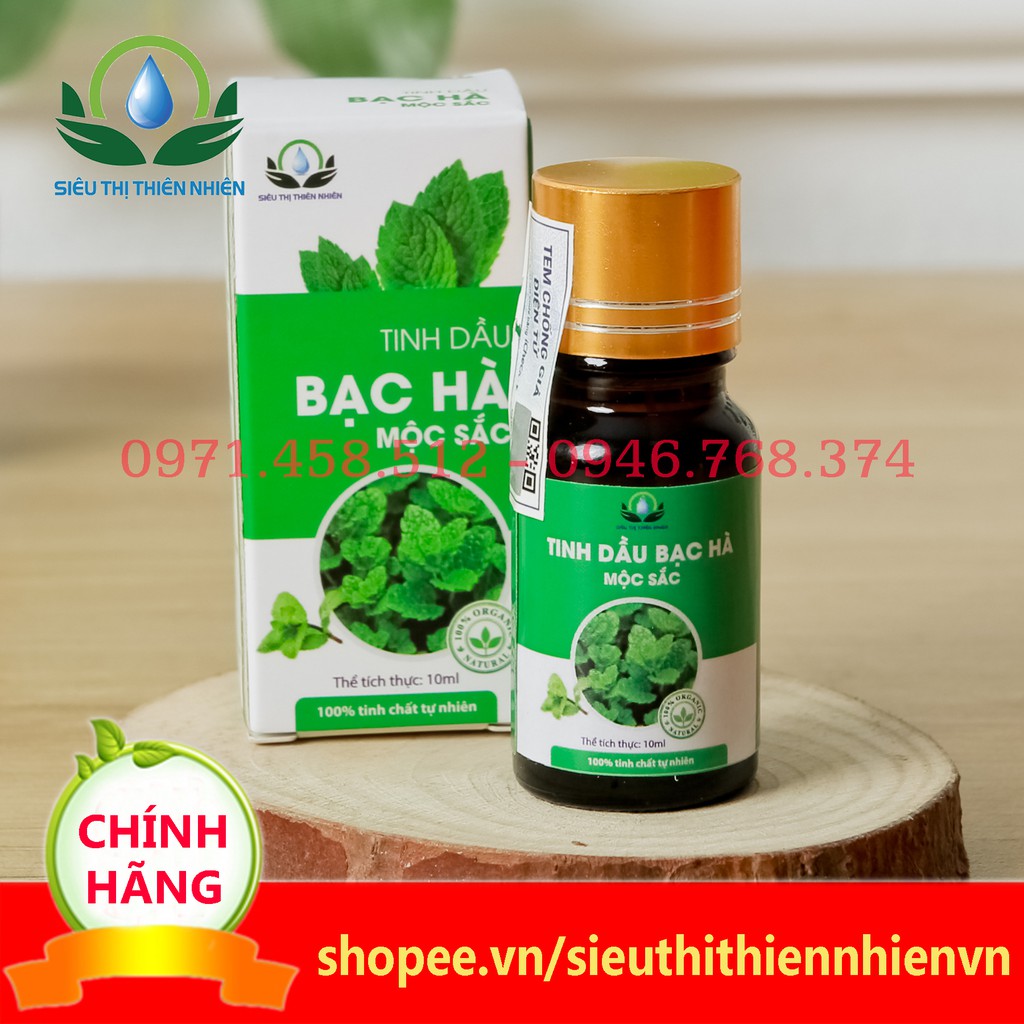 Tinh dầu bạc hà Mộc Sắc lọ 10ml, tinh dầu lưu thông máu, giảm ngạt mũi siêu thị thiên nhiên