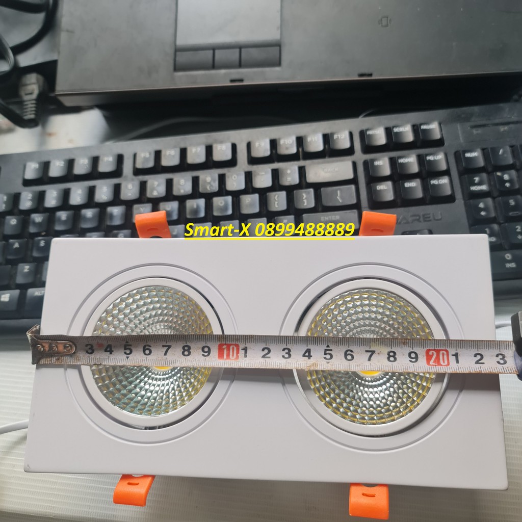 Đèn led đôi âm trần mắt trâu 7W hàng cao cấp ánh có thể chỉnh hướng ánh sáng chế độ 3 màu và 1 màu , bảo hành 2 năm