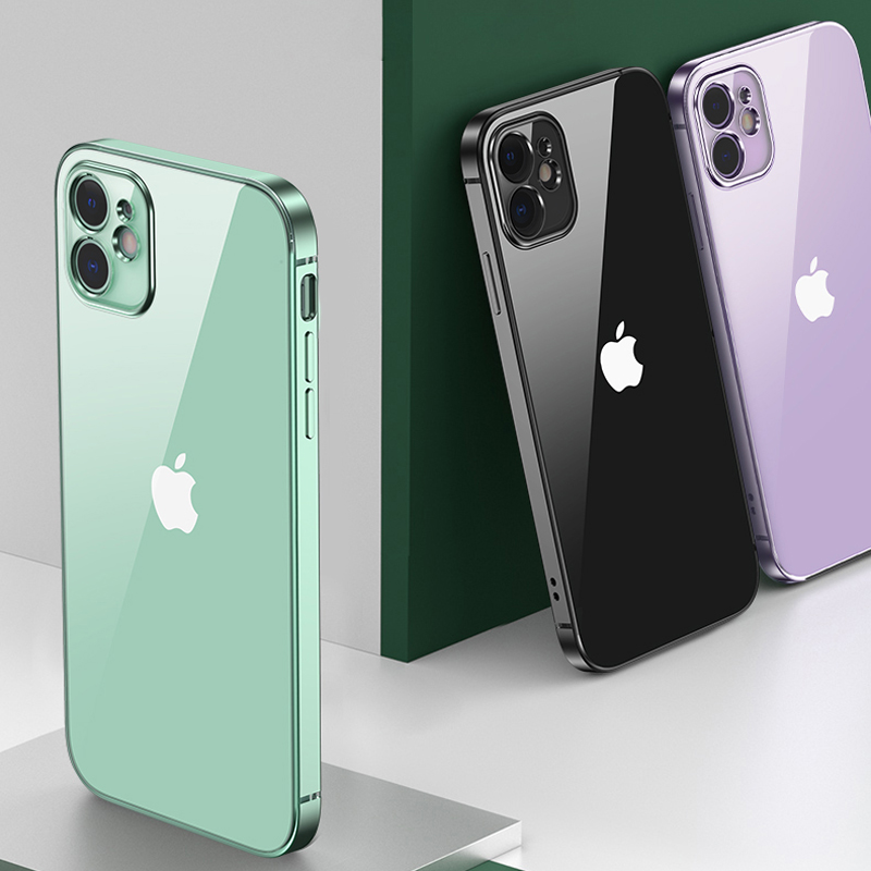 Ốp điện thoại trong suốt TPU viền mạ sang trọng cho điện thoại iPhone 7 8 Plus XS Max XR 11 Pro Max SE 2020 12 | BigBuy360 - bigbuy360.vn
