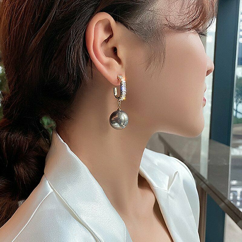 Bông Tai Đính Ngọc Trai Lớn Phong Cách Hàn Quốc 2023 Dành Cho Nữ