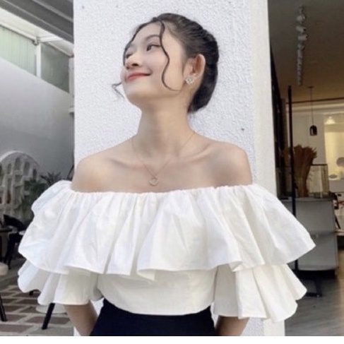 Áo kiểu bẹt vai cúp ngực sang chảnh siêu hot