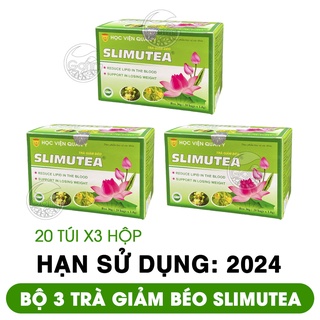 Bộ 3 hộp trà giảm béo slimutea Học Viện Quân Y 20 gói x3 giảm mỡ máu, giảm hấp thu chất béo Học Viện Quân Y Việt Nam