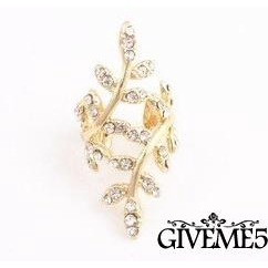 Khuyên tai kẹp đính đá hình lá kiểu kẹp cho nữ