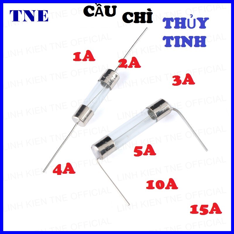 Set 10 cầu chì thủy tinh 5x20mm 1A - 2A - 3A - 5A - 10A - 15A