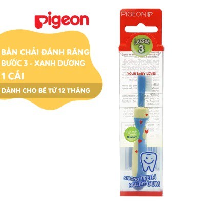 Bàn chải đánh răng lông mềm cho bé Pigeon bước 2 (8-12 tháng), bước 3 (12-36 tháng)