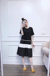 Váy cotton phối đuôi cá