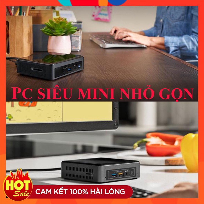 
                        Cây máy tính case PC mini Intel NUC J3455 Ram 4Gb 8Gb SSD 120G nhỏ gọn Gamming chơi game văn phòng giải trí phim 4k
                    