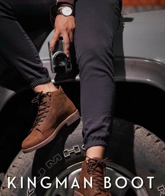 King Man boot nâu sáp Crazy horse