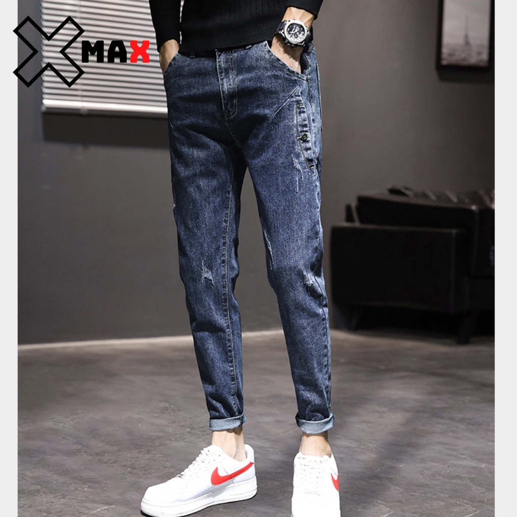 Quần jean nam skinny chất bò cao cấp co giãn 4 chiều cực đẹp rin trơn hottrend hàn quốc Xmax B037