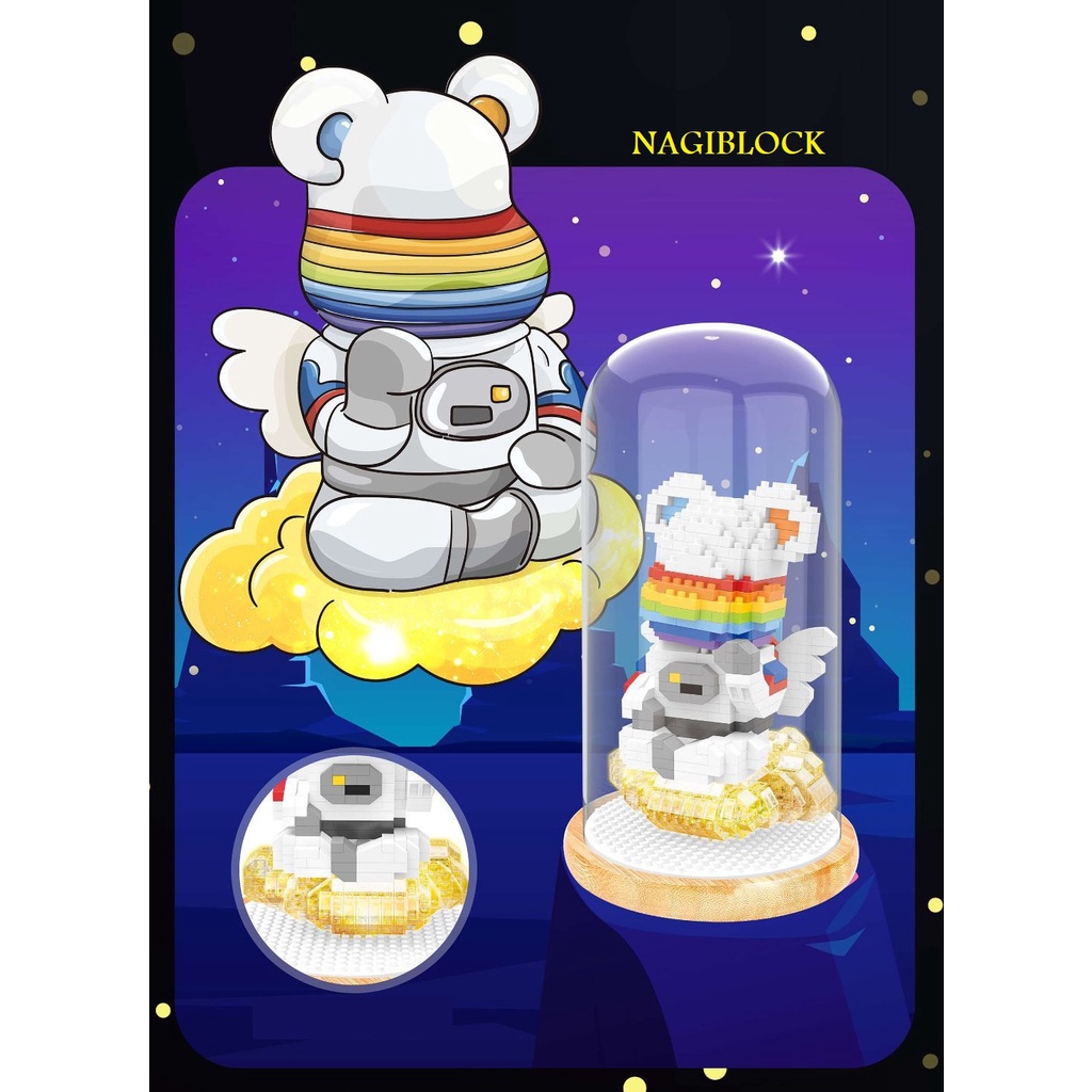 Bộ lắp ráp BEARBRICK Phi hành gia- Wise 2719/2720/2721