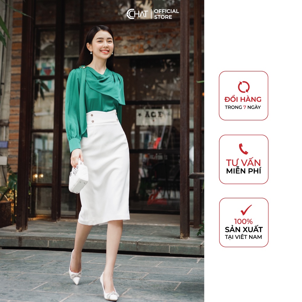 Chân váy bút chì cạp vát CChat Clothes