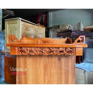 bàn thờ treo tường chạm rồng ngang 60cm