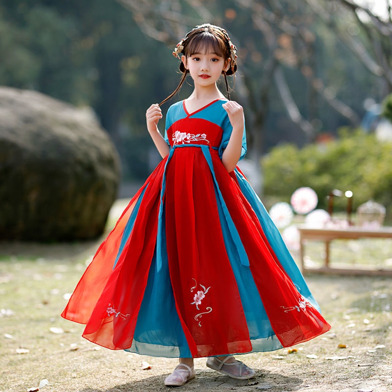 Bộ Hán Phục Phong Cách Trung Hoa Thời Trang Cho Bé Gái 1-6 Tuổi