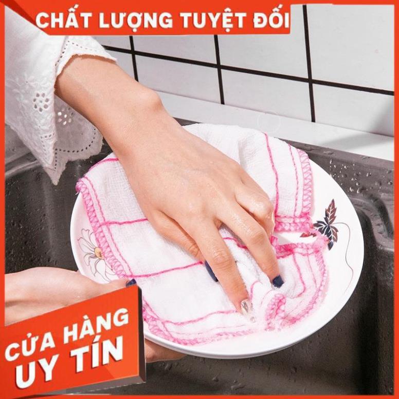 (Video Clip)  Khăn Lau Bát Đĩa Sợi Bông Tinh Khiết Giẻ Lau Không Dính Dầu, Khăn Lau Bát Đĩa