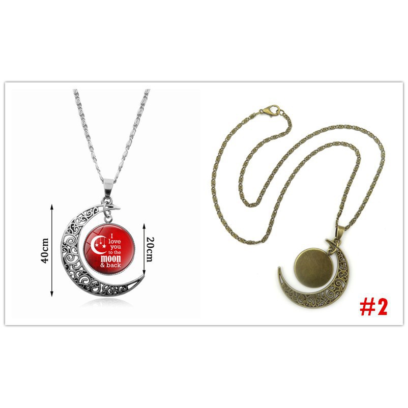Dây chuyền mặt khắc chữ Love You To The Moon And Back Moon