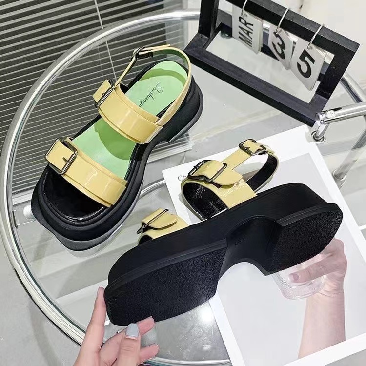 Giày Sandal Nữ Đế Xuồng Dây Khóa Đi Biển Mới