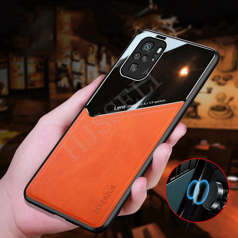 Ốp điện thoại TPU silicon mềm phối da PU cho Xiaomi Redmi Note 10 Pro Note10 RedmiNote10