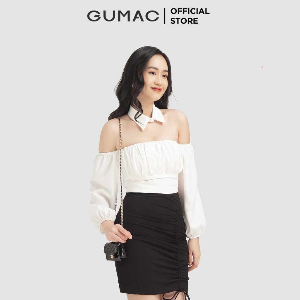 [Mã WABRGU50 giảm 10% đơn 250K] Áo croptop cổ rời AB11020 GUMAC( cổ đính rời)