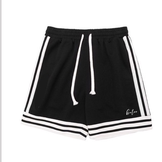 Quần short 2V, bóng chày unisex line sọc thể thao ống rộng chất poly co giãn mạnh