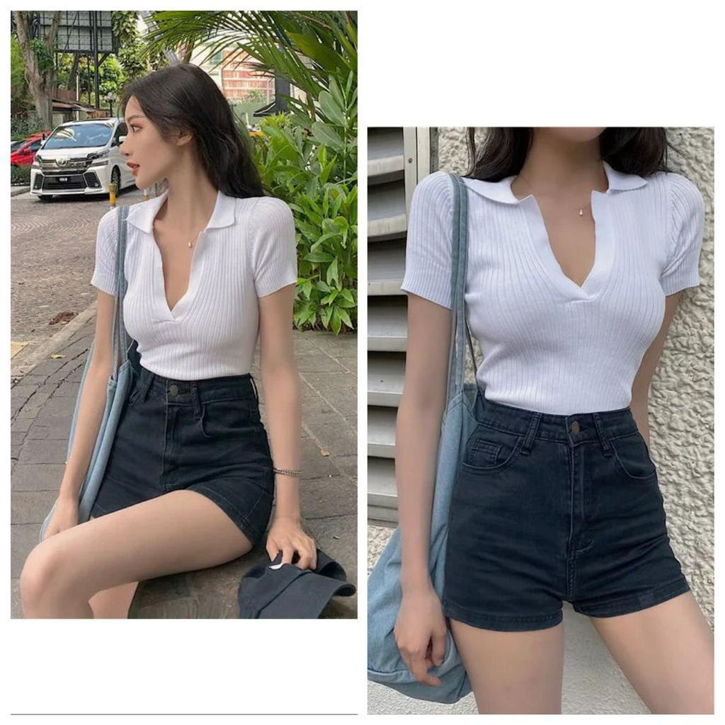 áo polo Ngắn Tay Mẫu  Theo Phong Cách Retro Dành Cho Nữ