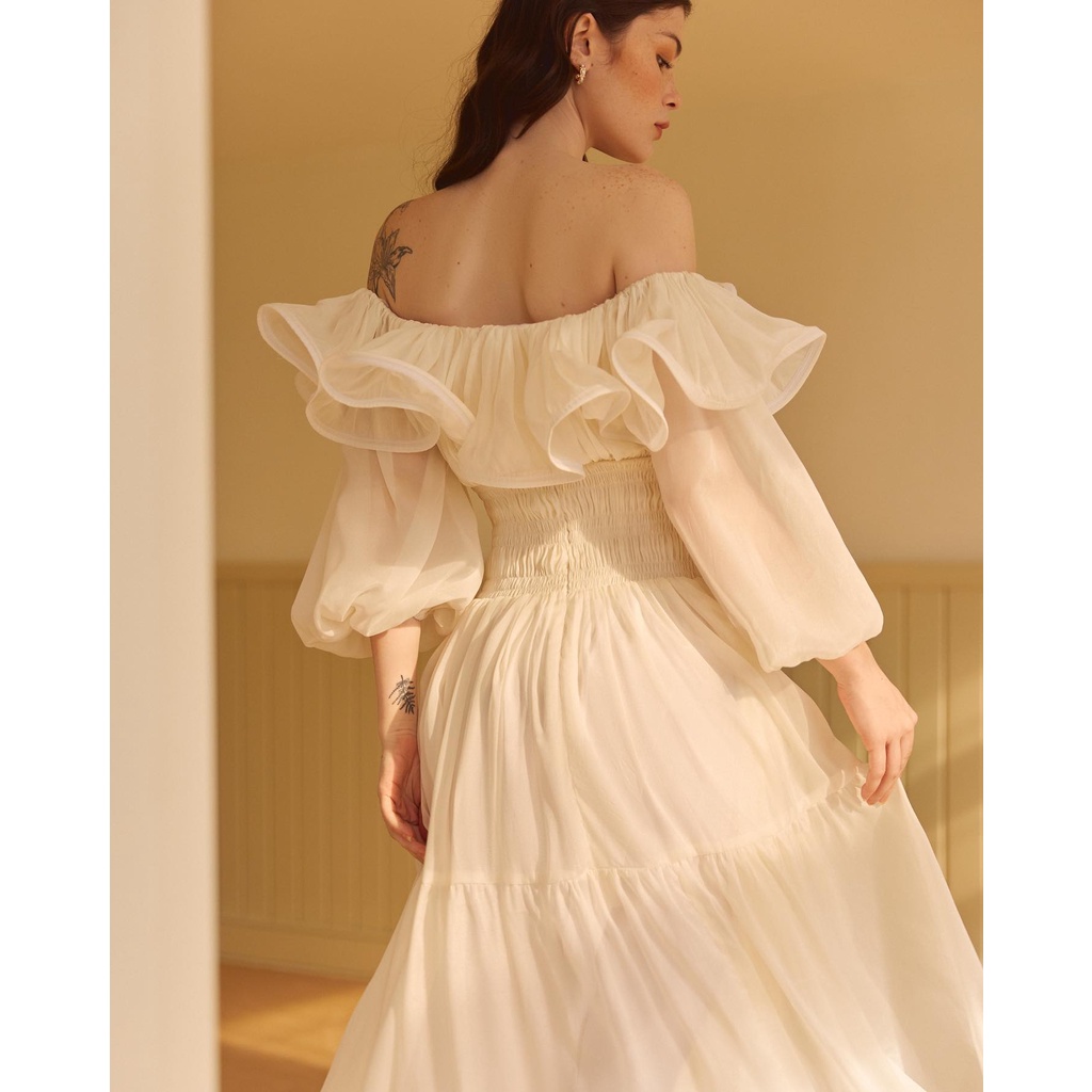 KAIA | Đầm maxi xoè bẹt vai - Misty Off-Shoulder Dress