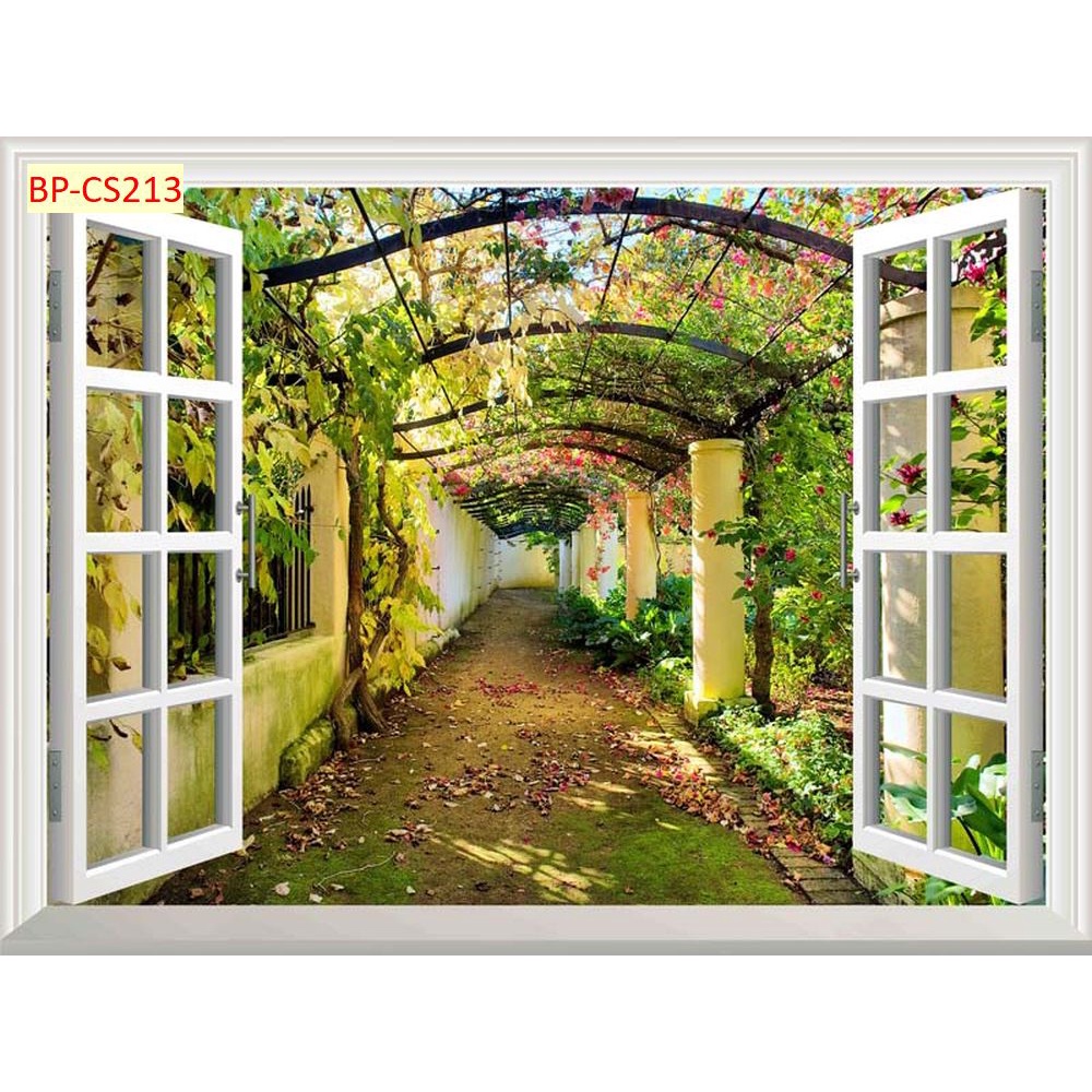 Tranh dán tường cửa sổ phong cảnh tươi mới được mua nhiều nhất