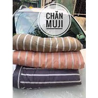 Chăn hè Muji kẻ chất cotton mềm mịn xuất nhật cho bé mang đi học gọn nhẹ kích thước 1m4* 2m
