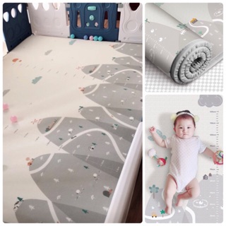 Thảm cuộn 2 mặt chống thấm 1m8*2m phủ LDPE cho bé chơi an toàn tiêu chuẩn Hàn Quốc