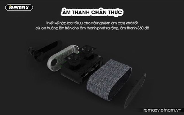 Loa Bluetooth kiêm đồng hồ báo thức Remax RB-M26. Bảo hành chính hãng 6 tháng.