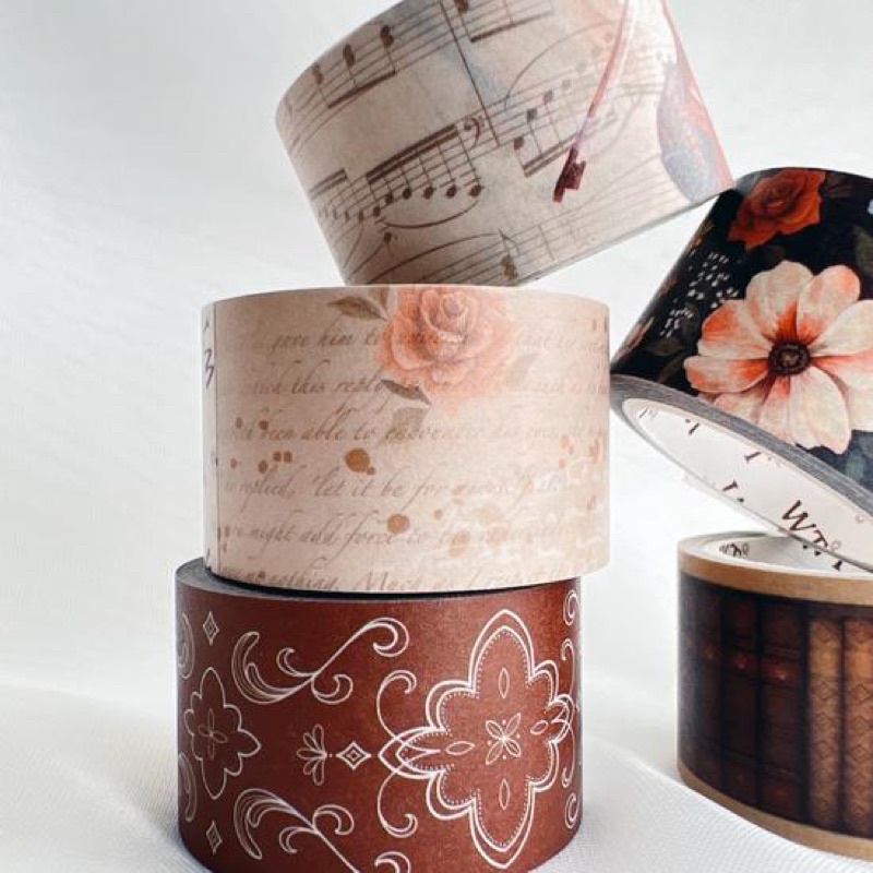 (Chiết theo chu kỳ) 5 mẫu băng dính washi tape hoạ tiết retro Academia