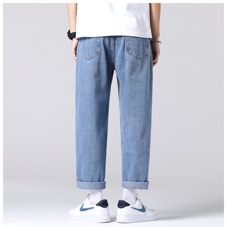 Quần jean baggy nam nữ HiYOU, Quần bò baggy nam nữ phom ống rộng có Bigsize