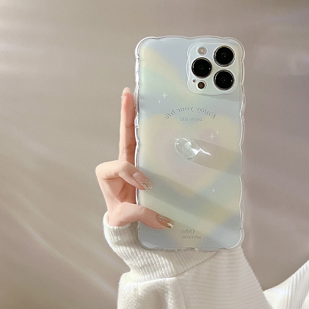 Ốp Điện Thoại TPU Mềm Trong Suốt Chống Sốc Họa Tiết Trái Tim 3D Cho iPhone 11 12 13 Pro max mini XS max xr 7 8 se2020 plus