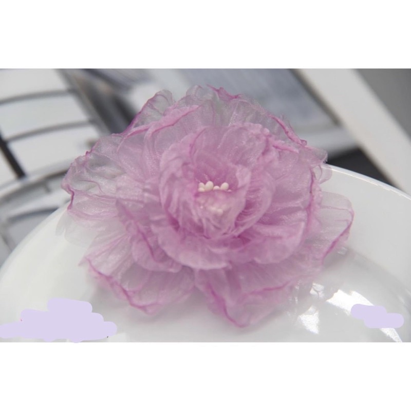 Hoa cài áo Handmade - Hoa cài áo màu tím