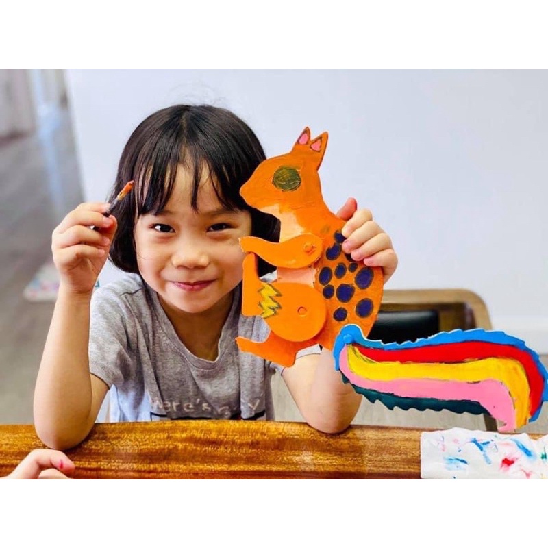 Bộ lắp ghép, tô màu các con vật bằng gỗ - Rèn luyện sự khéo léo, kiên trì, tỉ mẩn - Thoả sức sáng tạo -Chất liệu an toàn