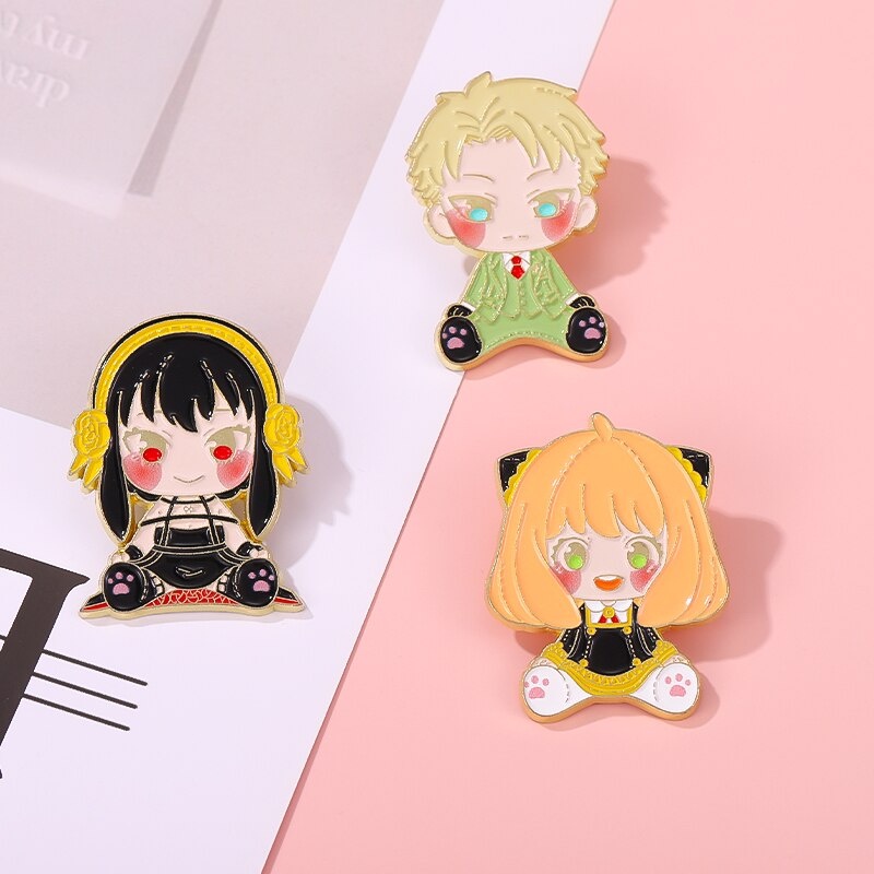 Pin cài áo manga anime Spy Family gia đình điệp viên chibi Anya Yor Forger Loid Forger - GC513